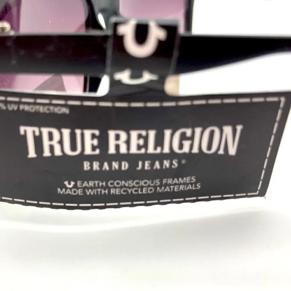 NWT True Religion TRM 1756 Unisex Black Sunglasses